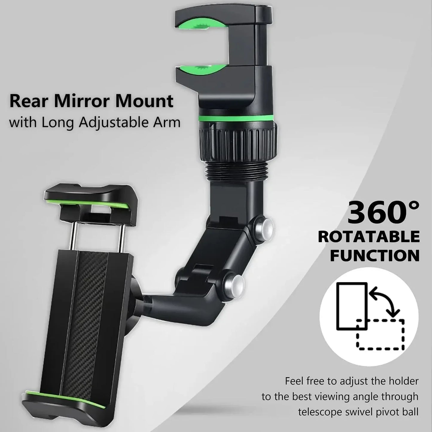 ViewGrip™ – 360° Rearview Mirror Phone Holder for All Smartphones