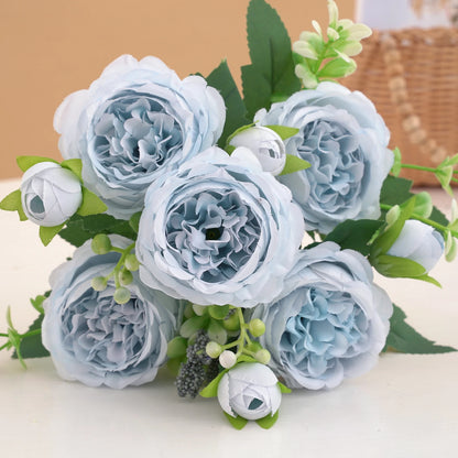 RoseBliss™ – 30cm Peony Silk Bouquet for Weddings & Home Décor