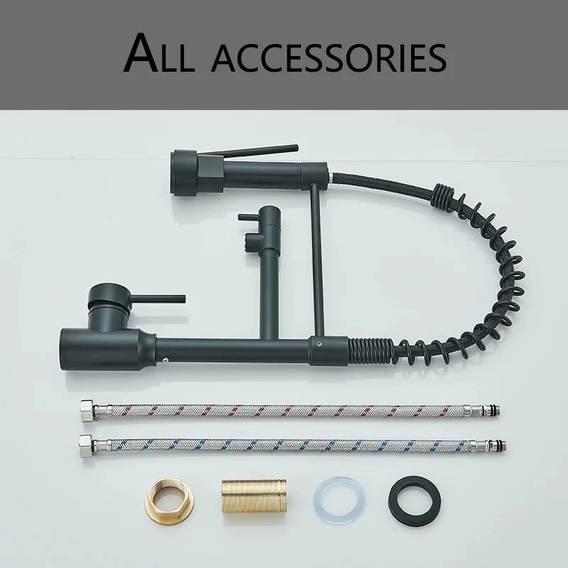 JetStream™ Pro Kitchen Faucet – Hot & Cold Black Tap with 360° Rotation