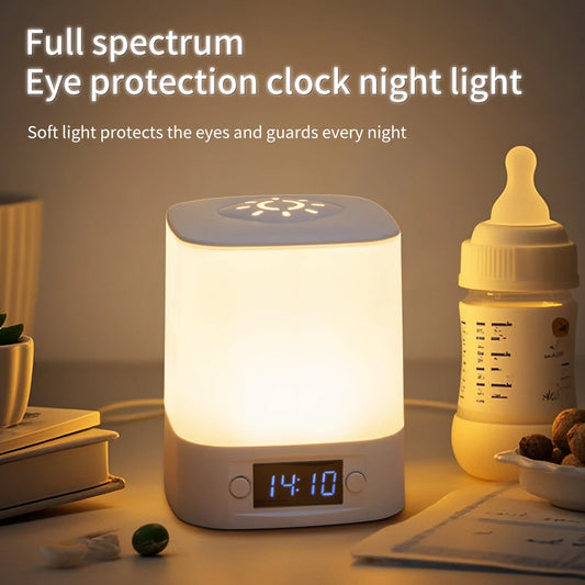 DreamGlow™ 🛌💡 – LED Bedside Clock Lamp with Touch Switch & Soothing Light Display