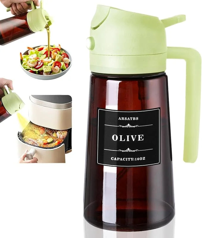 OilEase Pro™ 🫒 – Leakproof 2-in-1 Olive Oil Bottle for Frying, Salads & BBQ