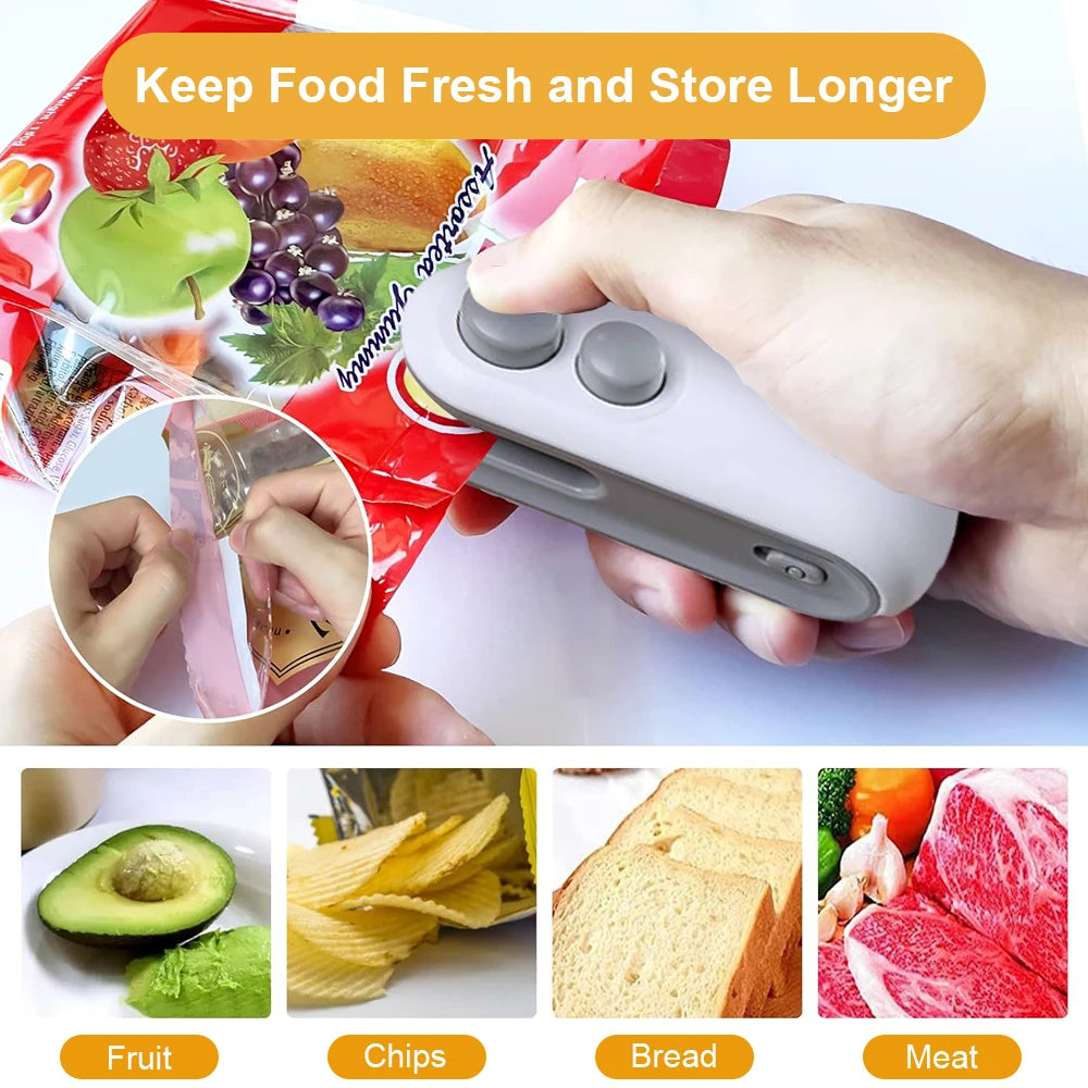 FreshLock™ Portable Heat Sealer – Snack & Food Resealer
