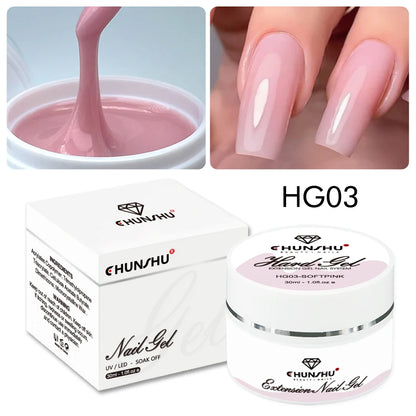 NailLuxe™ 🥛🧱 – 30ML Milky White Hard Gel for Nail Extensions & Reinforcement