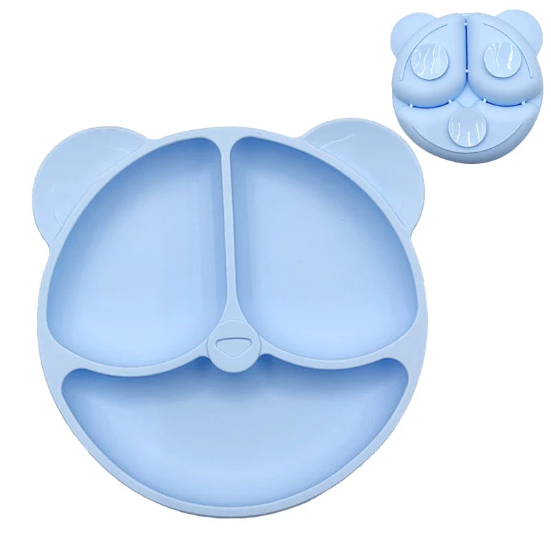 HappyMealMate™ 😊🍽️ – Baby Silicone Suction Plate with Cartoon Design