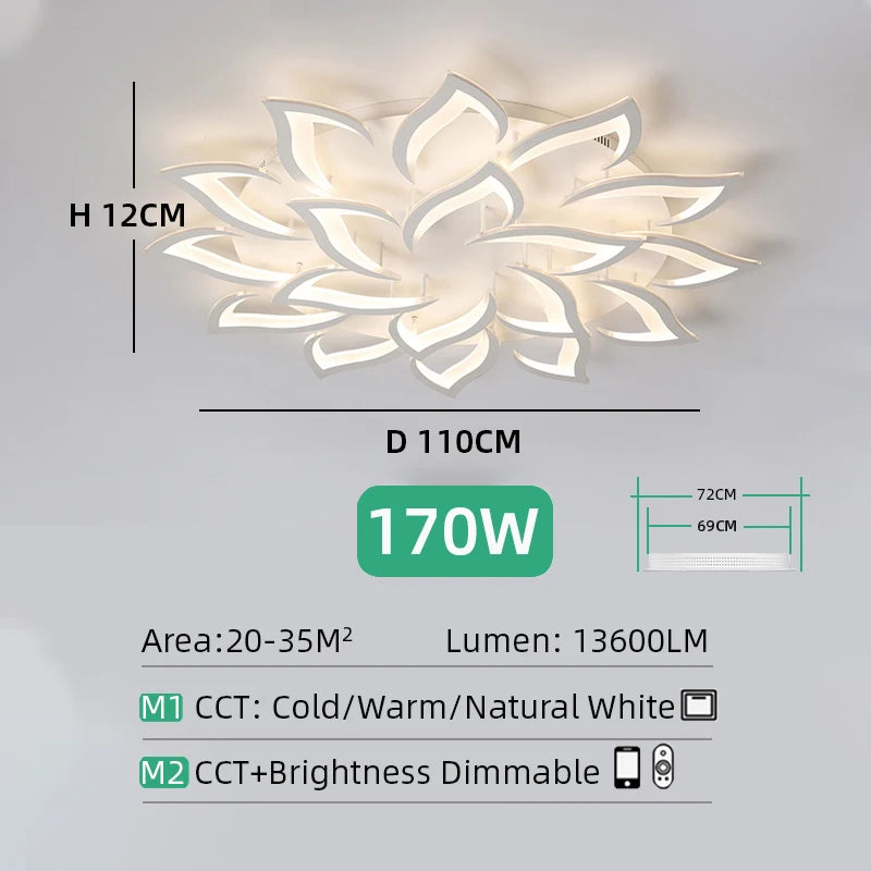 LumaGlow™ – Smart LED Ceiling Chandelier (Dimmable Pendant Light)