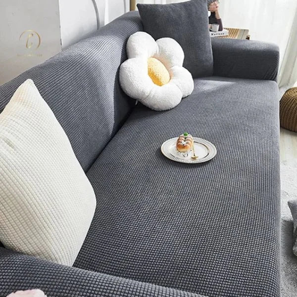 UK Sofa Covers | Elastic Jacquard Fabric Sofa Cover Grey