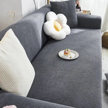 UK Sofa Covers | Elastic Jacquard Fabric Sofa Cover Grey