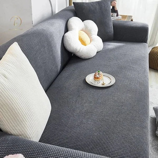 UK Sofa Covers | Elastic Jacquard Fabric Sofa Cover Grey