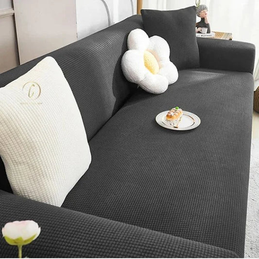 UK Sofa Covers | Elastic Jacquard Fabric Sofa Cover Black