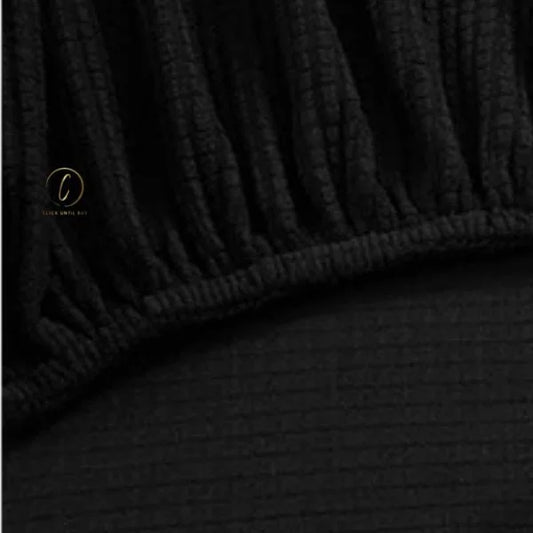 UK Sofa Covers | Elastic Jacquard Fabric Sofa Cover Black