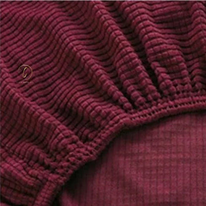 UK Sofa Covers | Elastic Jacquard Fabric Sofa Cover Wine