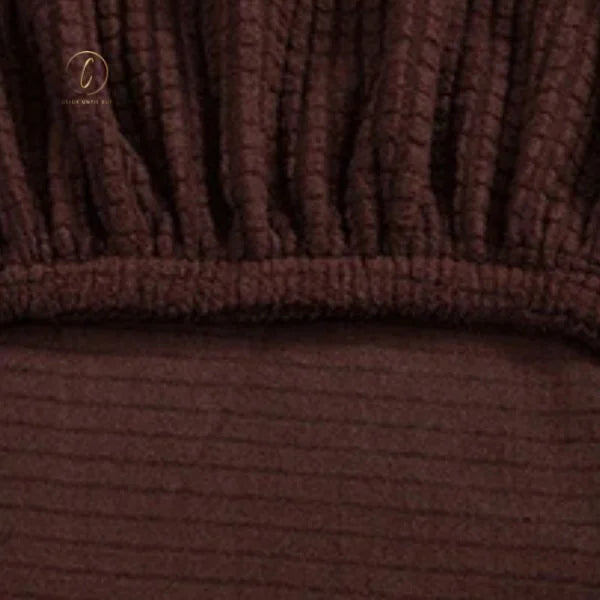 UK Sofa Covers | Elastic Jacquard Fabric Sofa Cover Dark Brown