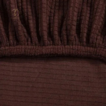 UK Sofa Covers | Elastic Jacquard Fabric Sofa Cover Dark Brown