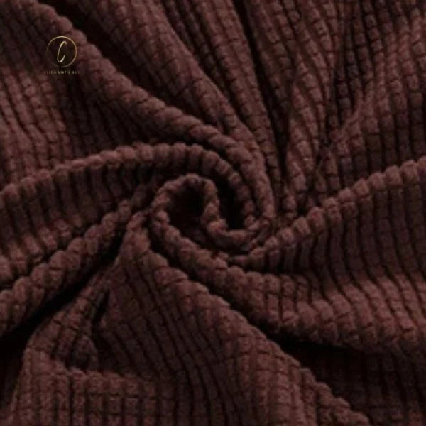 UK Sofa Covers | Elastic Jacquard Fabric Sofa Cover Dark Brown