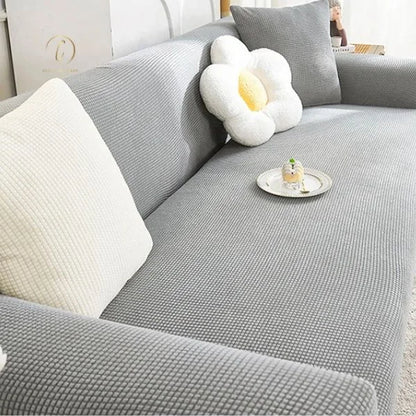 UK Sofa Covers | Elastic Jacquard Fabric Sofa Cover Light Gray
