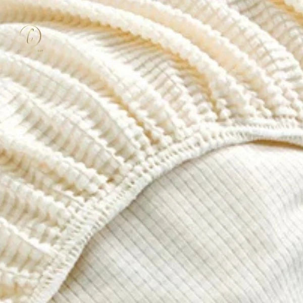 UK Sofa Covers | Elastic Jacquard Fabric Sofa Cover Ivory