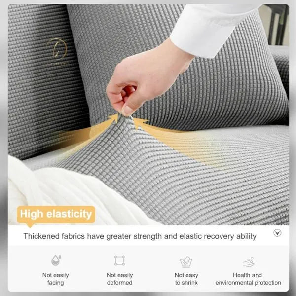 UK Sofa Covers | Elastic Jacquard Fabric Sofa Cover Light Gray