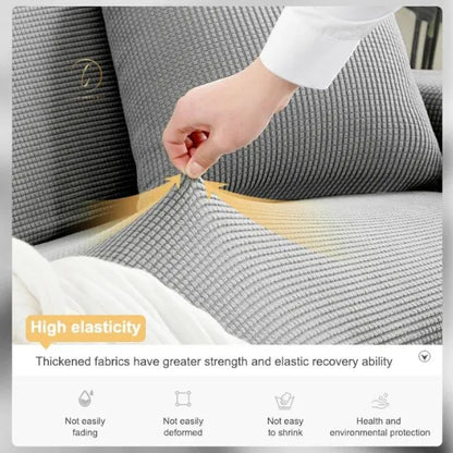 UK Sofa Covers | Elastic Jacquard Fabric Sofa Cover Light Gray