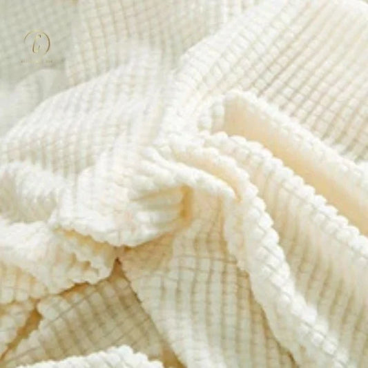 UK Sofa Covers | Elastic Jacquard Fabric Sofa Cover Ivory