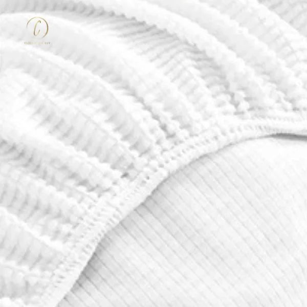 UK Sofa Covers | Elastic Jacquard Fabric Sofa Cover White