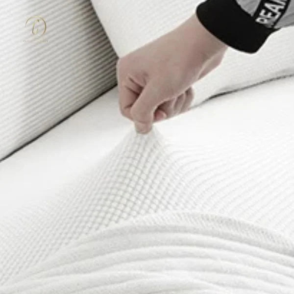 UK Sofa Covers | Elastic Jacquard Fabric Sofa Cover White