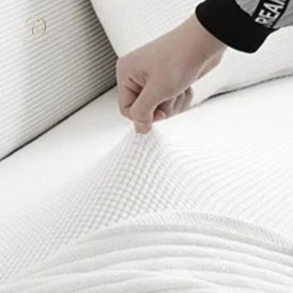 UK Sofa Covers | Elastic Jacquard Fabric Sofa Cover White