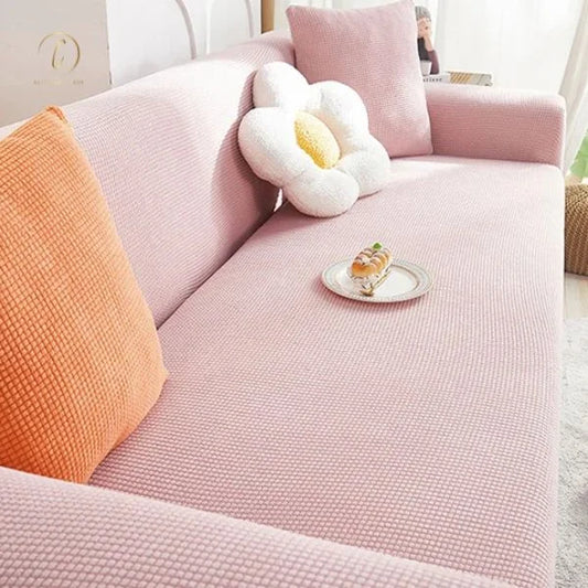 UK Sofa Covers | Elastic Jacquard Fabric Sofa Cover Pink