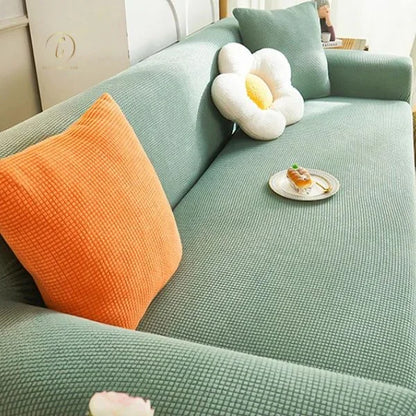 UK Sofa Covers | Elastic Jacquard Fabric Sofa Cover pea green